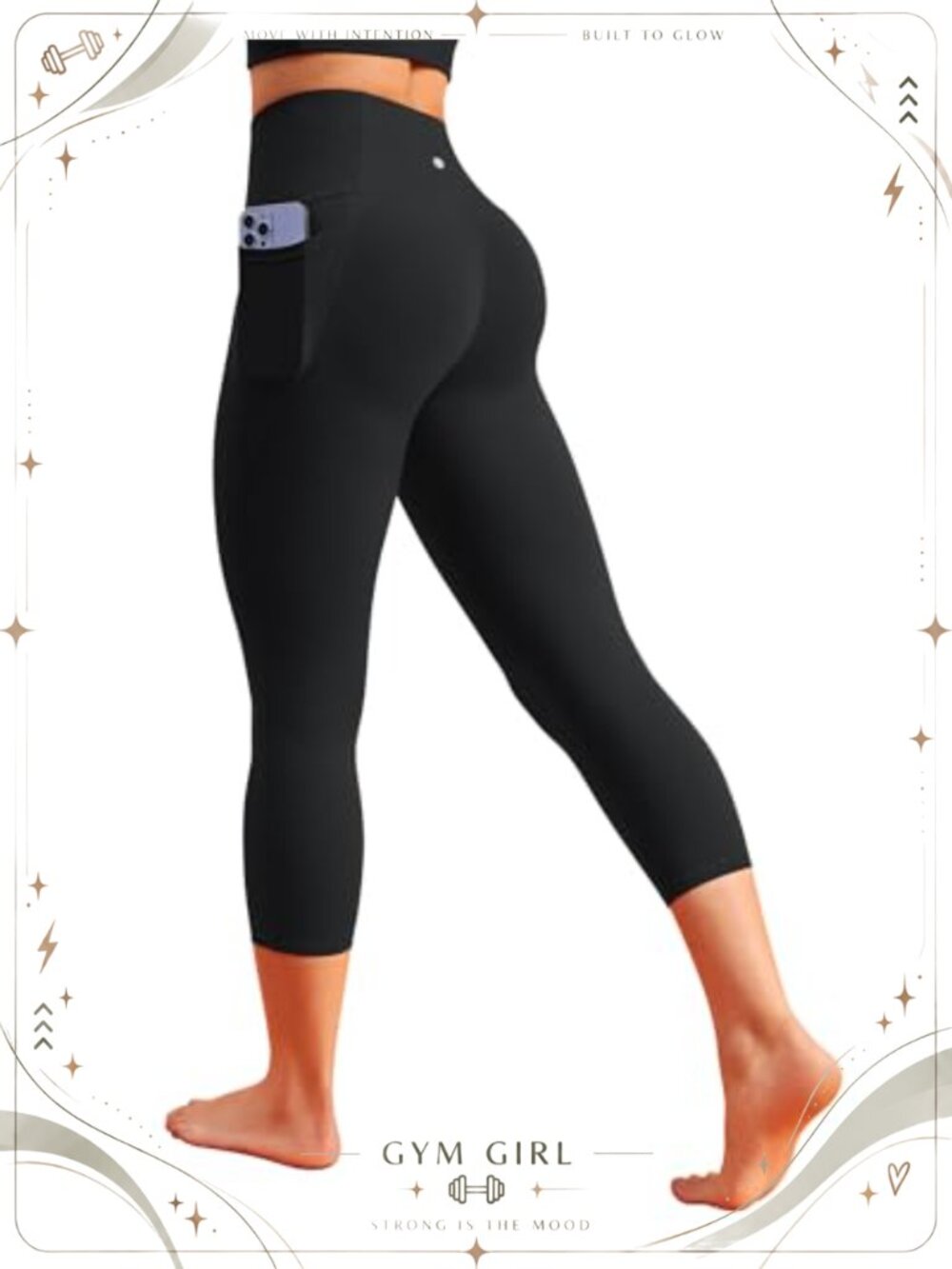 Capri Leggings Butt Scrunch High Waisted Tummy Control Pockets Yoga